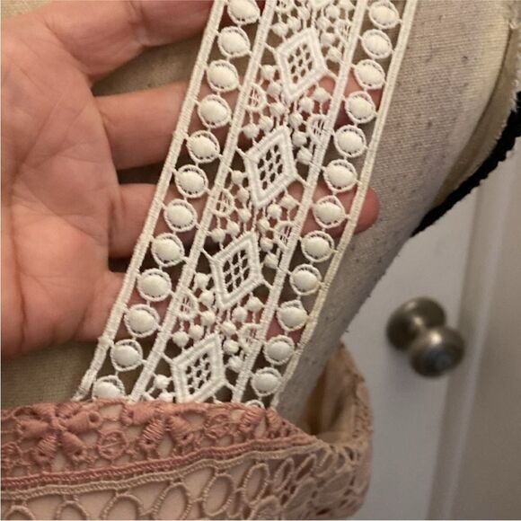 Shoshanna Chic Pink crochet Lace Layered Dress, US8 - Picture 10 of 14